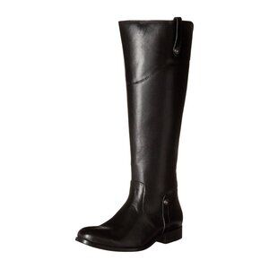 $450 Frye Melissa Tab Tall RIDING BOOT BLACK ITALIAN LEATHER BUTTONS 10 (MG29)